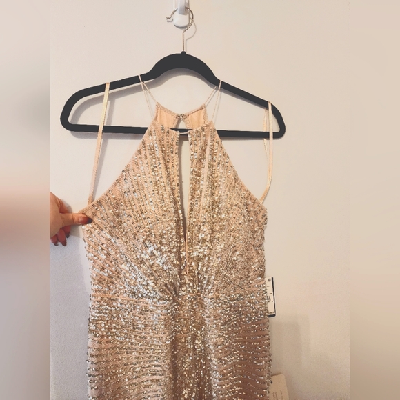 Adrianna Papell Halter Fully Beaded Gown sz 10 NWT - Picture 6 of 9